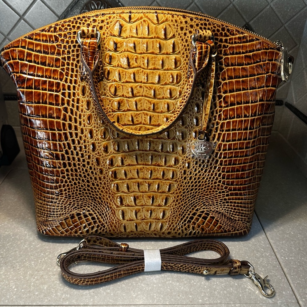 Brahmin Large Duxbury Satchel in Toasted Melbourne